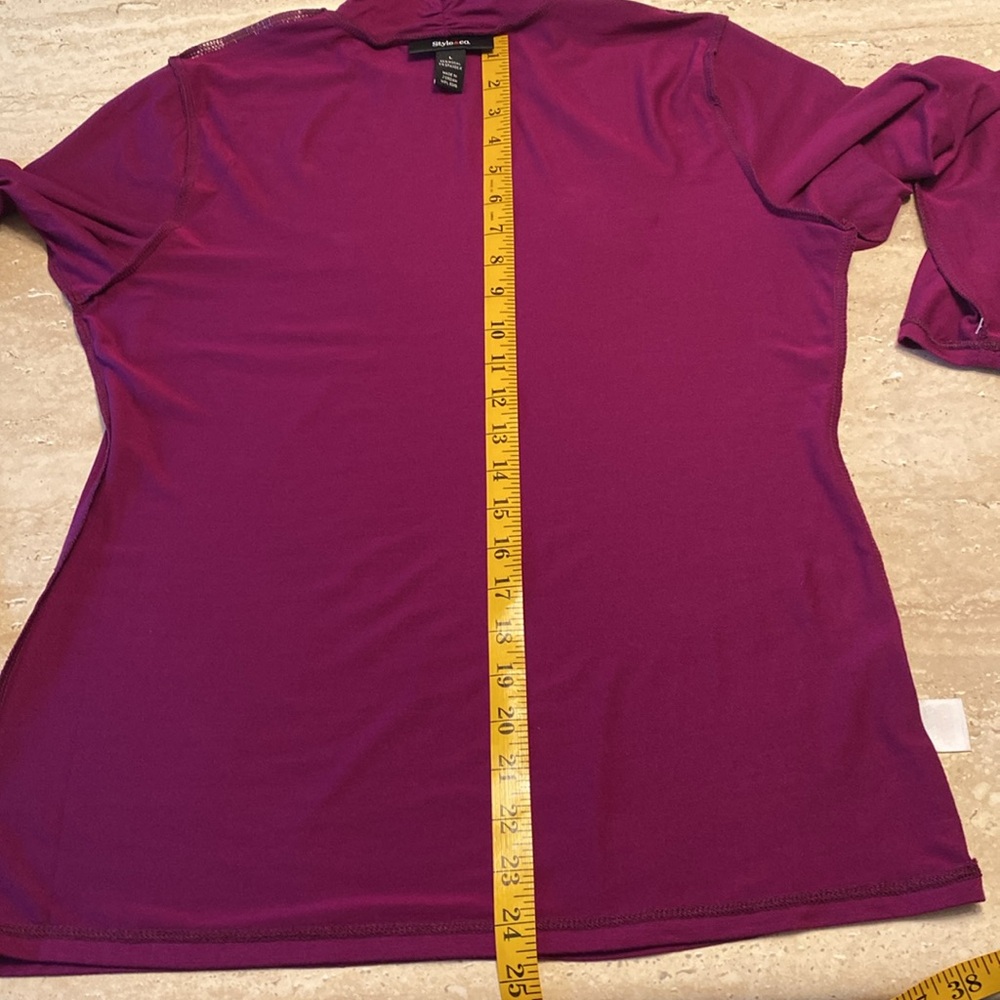 NWOT beautiful purple Style & Co. light turtleneck, see measurements in photos - Picture 7 of 9